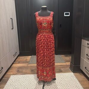 True Vintage Style de Paris Beaded Elephant Maxi Dress – Boho Festival S